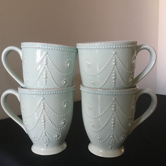 NEW 4 LENOX French Perle Light Blue Tea Coffee Mug